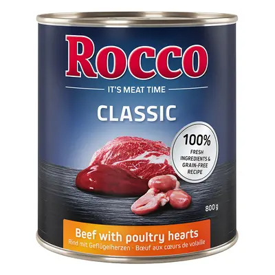 Rocco Classic Saver Pack 24 x 800g - Beef with Poultry Hearts