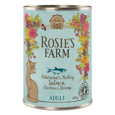 Rosie's Farm Adult Saver Pack Cans 24 x 400g - Adult Fisherman's Medley with Salmon, Chicken & S