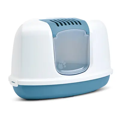 Savic Nestor Corner Litter Box - Blue & White