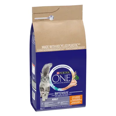 PURINA ONE Adult Chicken & Whole Grains Dry Cat Food - Economy Pack: 2 x 6kg