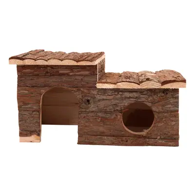 Log Cabin with Roof Terrace for Small Pets - 43 x 28 x 22 cm (L x W x H)