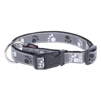 Trixie Reflective Paws Dog Collar - Silver - Size M-L