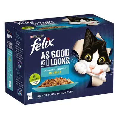 Felix As Good As It Looks Saver Pack 48 x 100g - Ocean Feast in Jelly