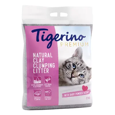 Tigerino Premium Cat Litter - Baby Powder Scent - Economy Pack: 2 x 12kg