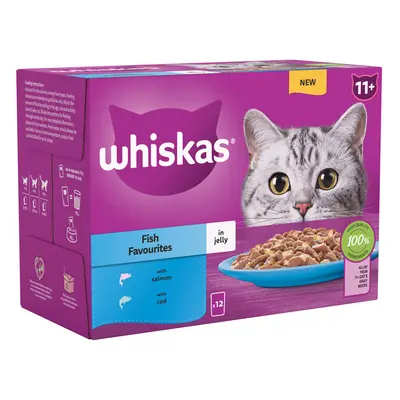 Whiskas 11+ Senior Pouches in Jelly - Fish Favourites in Jelly (48 x 85g)