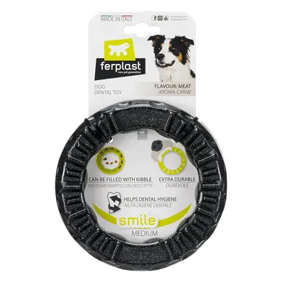 Ferplast Smile chewing ring, black - Size M: Ø 16 x H 3.2 cm