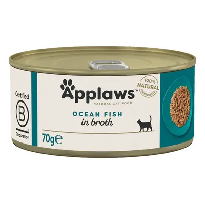 Applaws Adult Cat Cans Tuna/Fish in Broth 70g - Ocean Fish (6 x 70g)