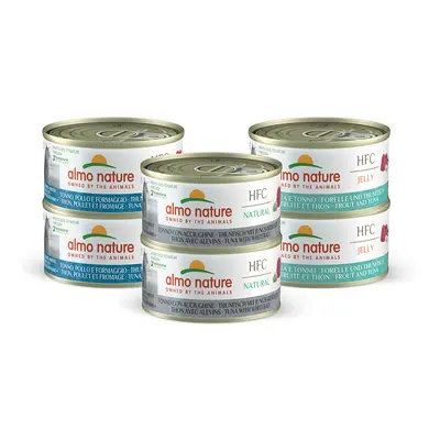 Almo Nature HFC Natural Cans for Cats 6 x 70g - Tuna Mixed Pack (3 Varieties)