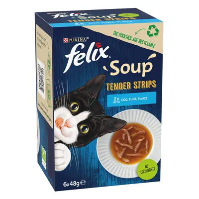 Felix Soup Tender Strips Saver Pack 48 x 48g - Fish Selection