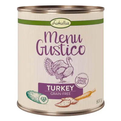 Lukullus Menu Gustico Saver Pack 24 x 800g - Turkey with Sweet Potato, Courgette & Carrot