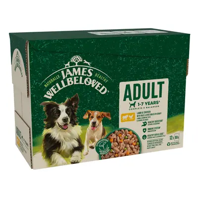 James Wellbeloved Adult Hypoallergenic Pouches - Lamb & Chicken with Rice - 12 x 90g