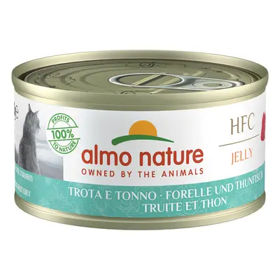 Almo Nature HFC Natural Cans Saver Pack for Cats 24 x 70g - Trout & Tuna - in Jelly