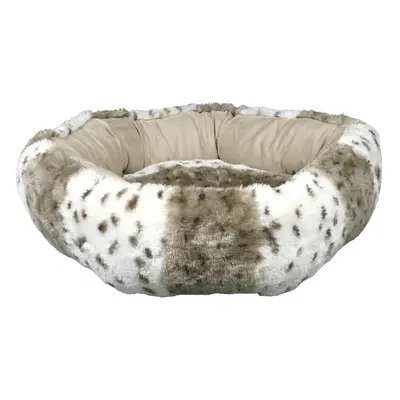 Trixie Leika Plush Dog Bed - White / Light Brown - Diameter 50cm