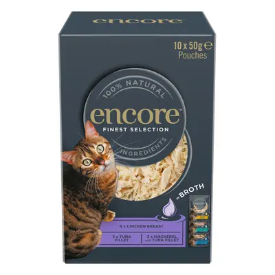 Encore Cat Pouch in Broth Saver Pack 20 x 50g - Finest Selection (3 Varieties)