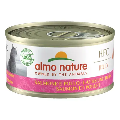 Almo Nature HFC Natural Cans for Cats 6 x 70g - Salmon with Chicken - in Jelly