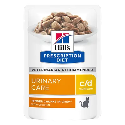 Hill's Feline Prescription Diet Pouches Saver Pack 24 x 85g - c/d Multicare Urinary Chicken