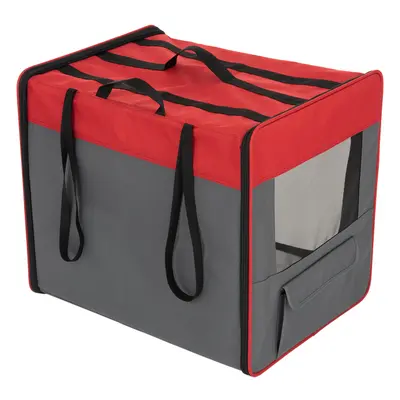 First Class Basic Transport Crate - Size XL: 96.5 x 66 x 73.5 cm (L x W x H) Grey/Red