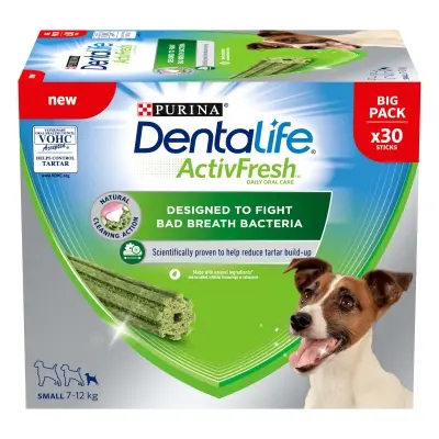 Purina Dentalife ActivFresh Daily Dental Care Snacks for Small Breed Dogs - 30 Sticks