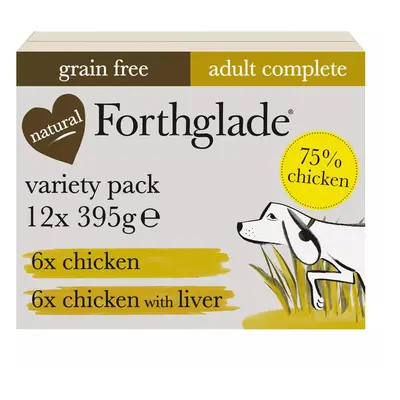 Forthglade Complete Meal Grain-Free Adult Dog - Chicken & Chicken Liver - 12 x 395g