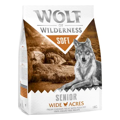 2 x 1kg Wolf of Wilderness Dry Dog Food - Try Now! - Senior Soft "Wide Acres" - Chicken (2 x 1kg