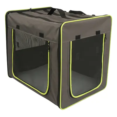 First Class Basic Transport Crate - Size L: 79 x 53.5 x 66 cm (L x W x H) Grey/Green