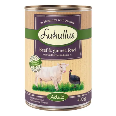 Lukullus Adult Beef & Guinea Fowl - Grain-Free - 6 x 400g