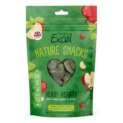 Burgess Excel Nature Snacks Herby Hearts - Saver Pack: 3 x 60g