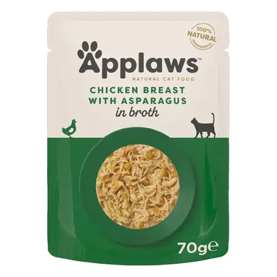 Applaws Adult Cat Pouches in Broth 12 x 70g - Chicken with Asparagus