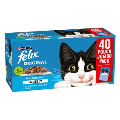 Felix Original Pouches 40 x 85g - Fish Selection in Jelly