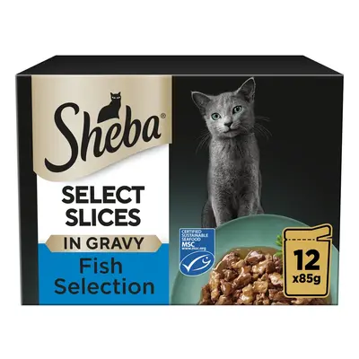 Sheba Pouches Select Slices 12 x 85g - Fish Selection in Gravy