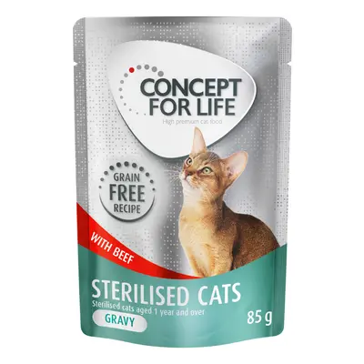 Concept for Life Sterilised Cats Beef Grain-Free - in Gravy - 12 x 85g