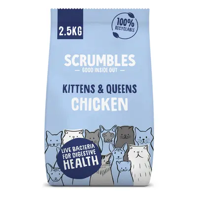 Scrumbles Kittens & Queens Chicken Dry Cat Food - 2.5kg