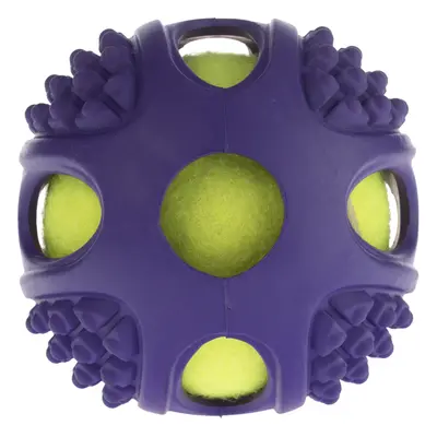 2-in-1 Rubber Tennis Ball Dog Toy - Size L: Diameter 10cm