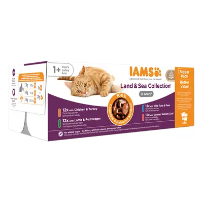 96 x 85g IAMS Delights Wet Cat Food Mega Pack!* - Land & Sea Collection in Gravy