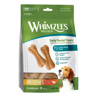 Whimzees by Wellness Ricebones - Size M/L: for medium and large dogs (12 - 27 kg, 9 Snacks)