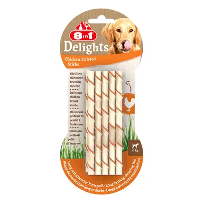 8in1 Delights Twisted Sticks for Small Dogs - Chicken - 10 Sticks