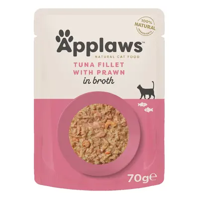 Applaws Adult Cat Pouches in Broth 12 x 70g - Tuna with Pacific Prawns