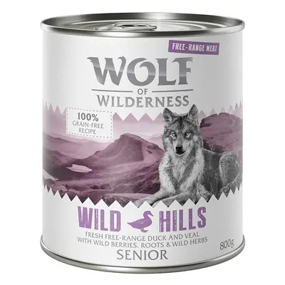 Wolf of Wilderness Senior "Free-Range" 6 x 800g - Senior Wild Hills - Free-Range Duck & Free-Ran