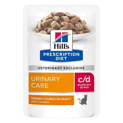 Hill's Feline Prescription Diet Pouches Saver Pack 24 x 85g - c/d Multicare Stress Urinary Care 