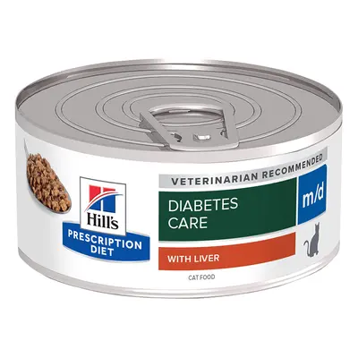 Hill's Feline Prescription Diet Cans Saver Pack 24 x 156g - m/d Diabetes/Weight Management - Ori