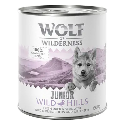 Wolf of Wilderness Junior Duo-Protein Recipe Saver Pack 24 x 800g - Wild Hills Junior - Duck & V