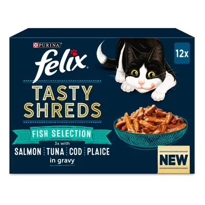 Felix Tasty Shreds 12 x 80g - Fish Selection