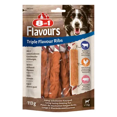 8in1 Triple Flavour Ribs Chew Sticks - 6 Sticks