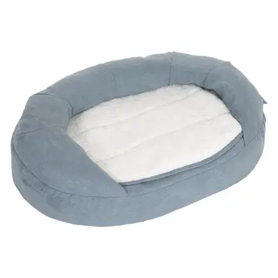 Oval Memory Foam Dog Bed, grey-blue - 72 x 50 x 20 cm (L x W x H)