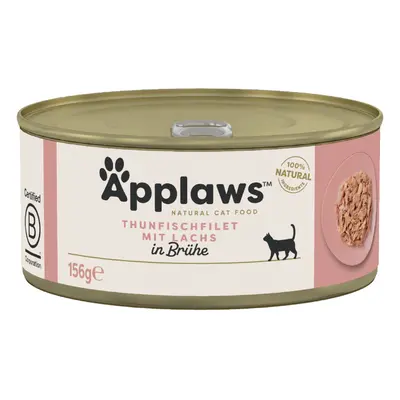 Applaws Adult Cat Cans Tuna/Fish in Broth 156g - Tuna Fillet with Salmon (6 x 156g)