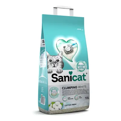 Sanicat Cotton Fresh Clumping White Cat Litter - 10l