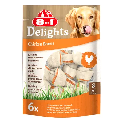 8in1 Delights Chew Bones - Chicken - S (6 Bones)