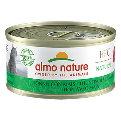 Almo Nature HFC Natural Cans Saver Pack for Cats 24 x 70g - Tuna with Sweetcorn - Natural