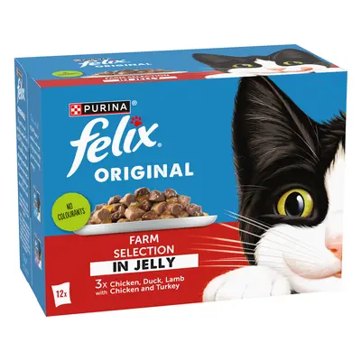 Felix Original Pouches 12 x 85g - Farm Selection in Jelly