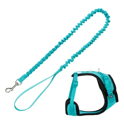 Trixie Mesh Y-Harness with Elastic Leash - turquoise